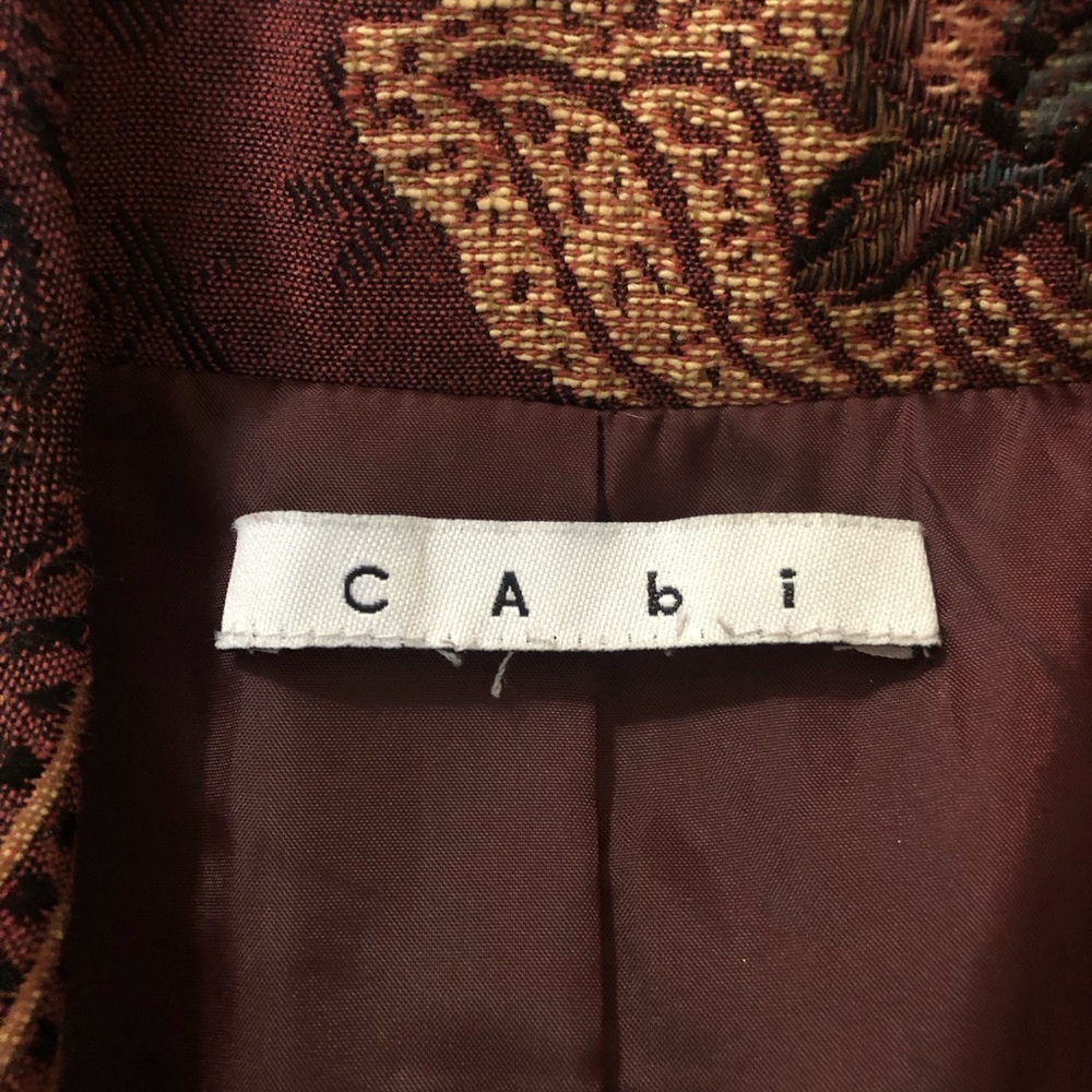 CAbI Vintage 749 Guinevere Jacobean Tapestry Long Coat Size 8 - Picture 5 of 8